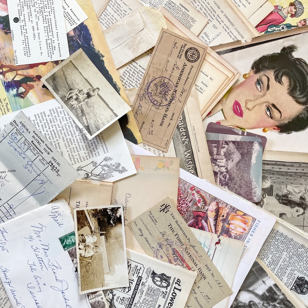 Vintage Ephemera Variety Pack - 100 Original Pieces